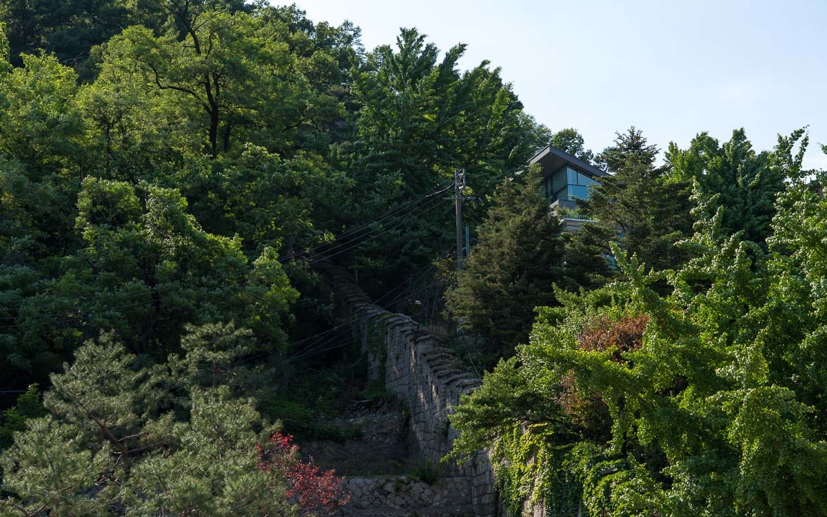 Tangchundaeseong Fortress rising into the mountains